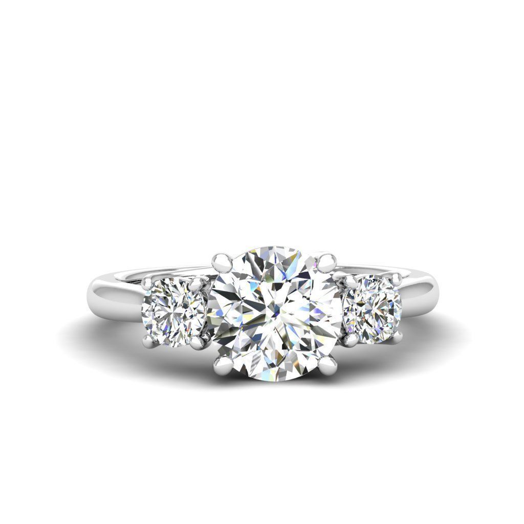 Engagement ring Kelly round 3D print model_24
