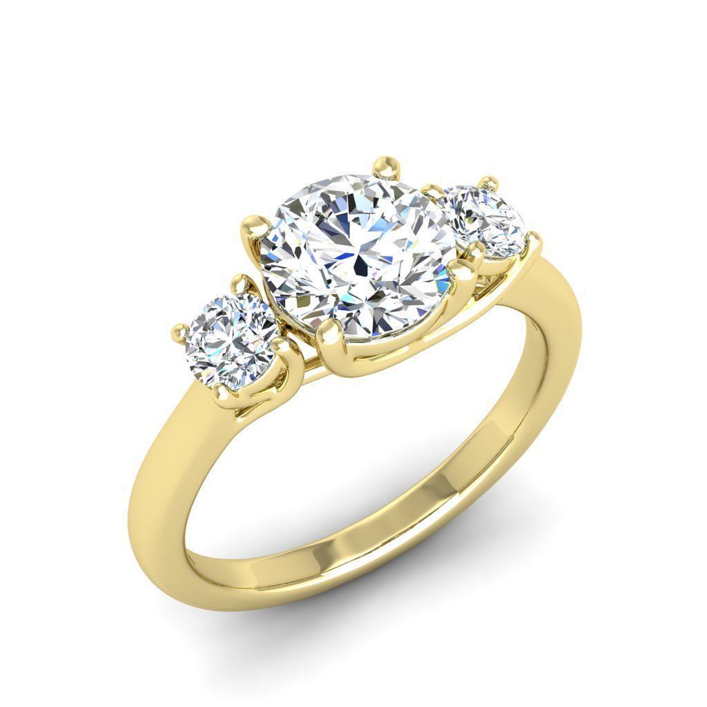 Engagement ring Kelly round 3D print model_22