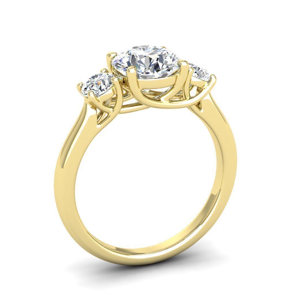Engagement ring Kelly round 3D print model_20