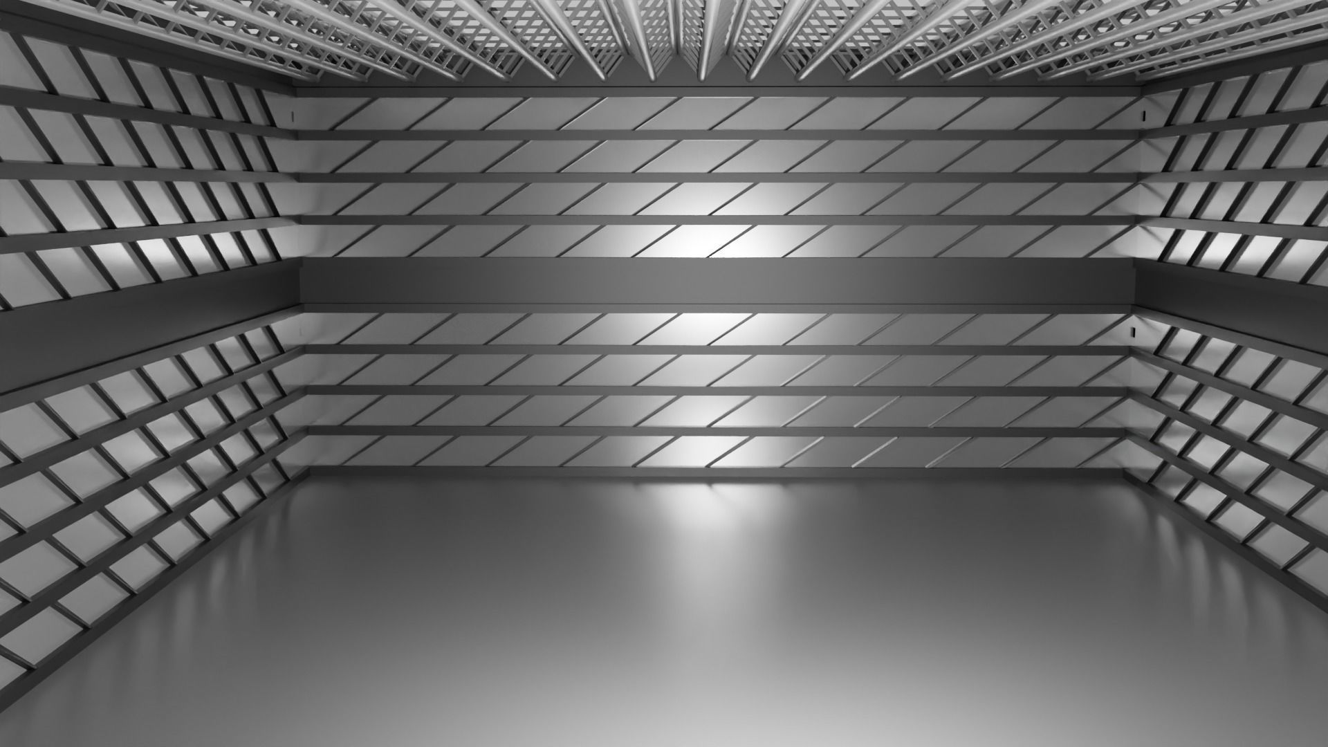  Hangar Interior Low-poly 3D model_1