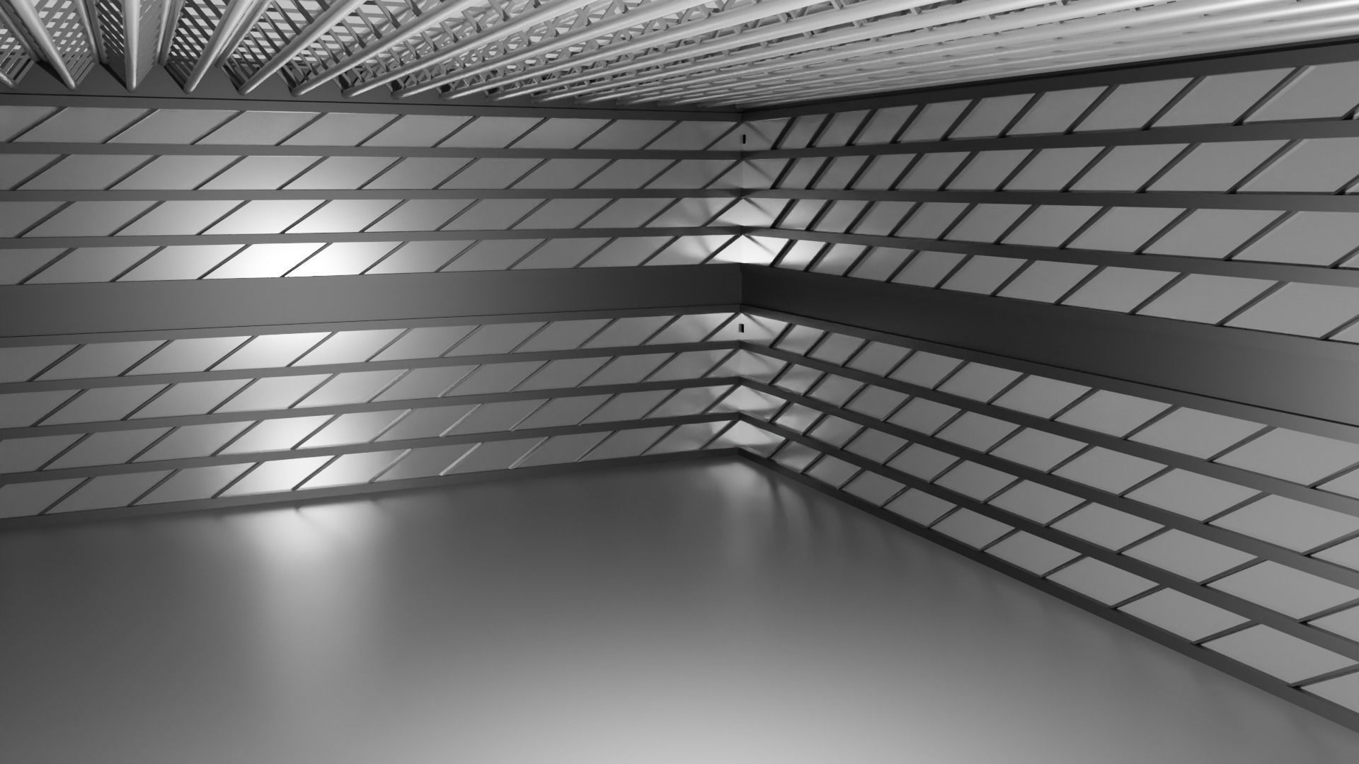  Hangar Interior Low-poly 3D model_2