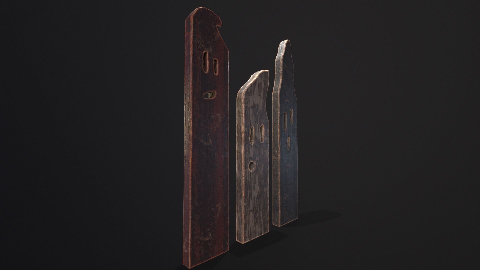 Spooky Ghost Planks Halloween Decoration  Low-poly 3D model_12