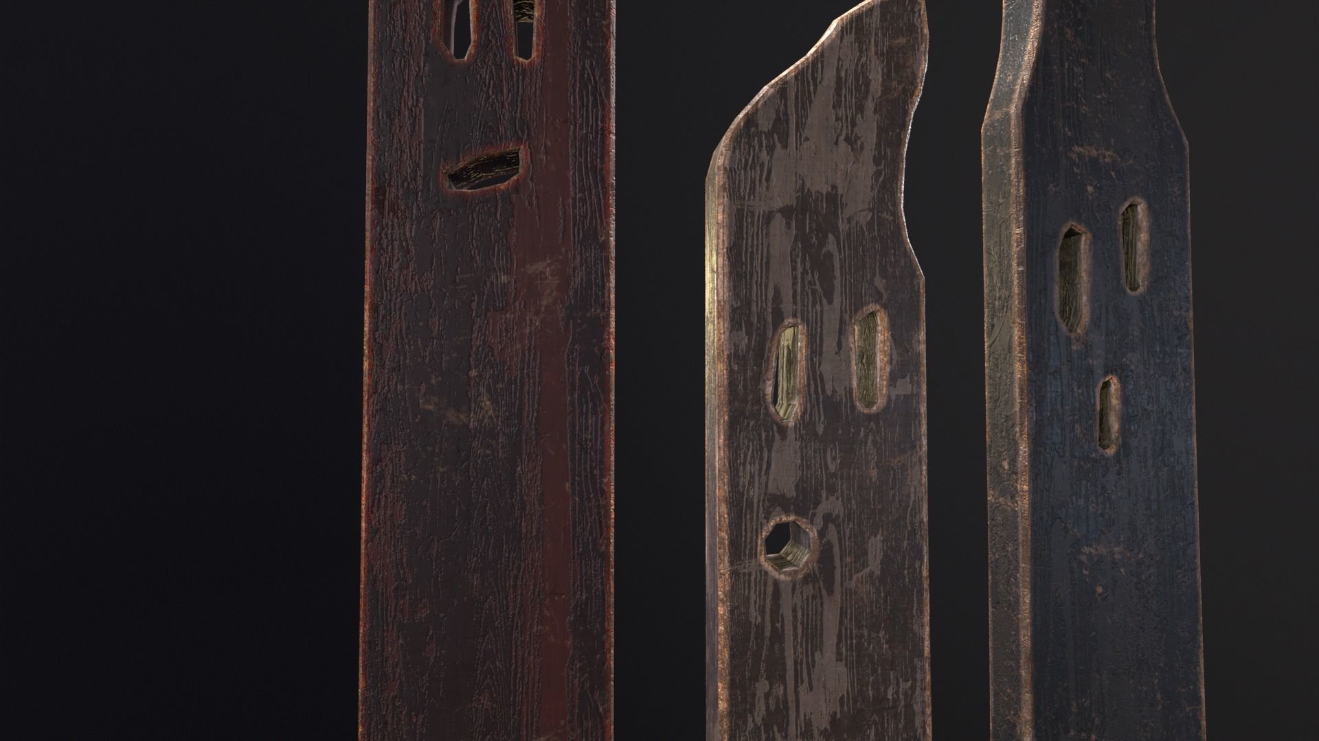 Spooky Ghost Planks Halloween Decoration  Low-poly 3D model_14