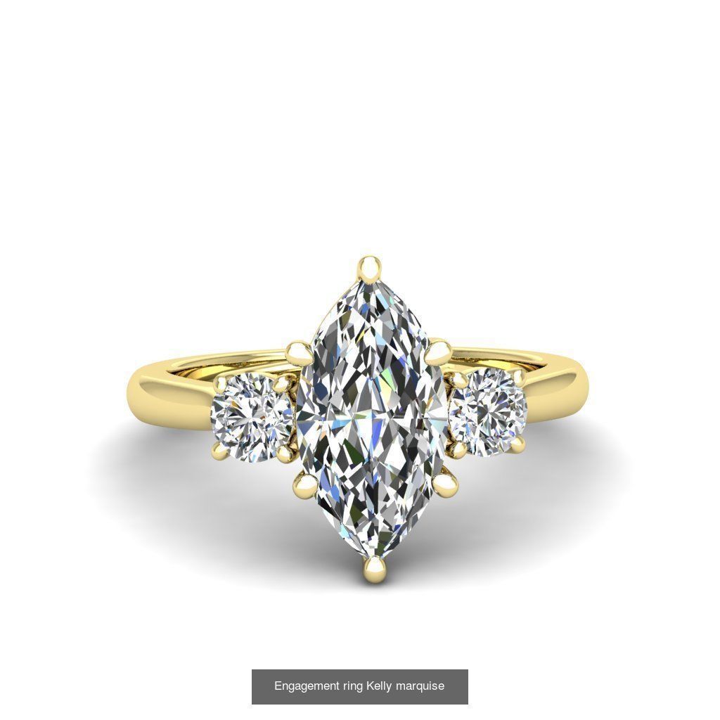 ALL SHAPES --- Engagement rings Kelly 3D Model Collection_3