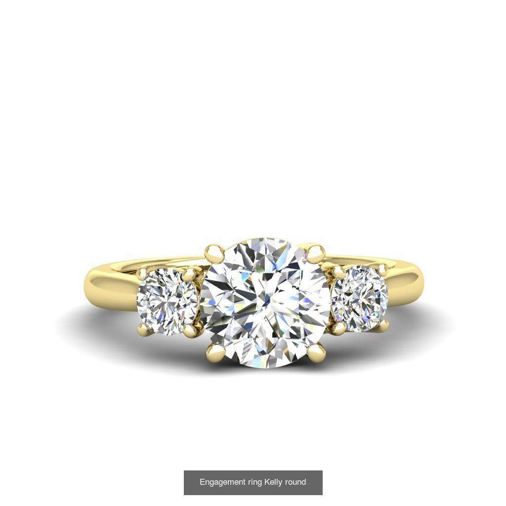 ALL SHAPES --- Engagement rings Kelly 3D Model Collection_10