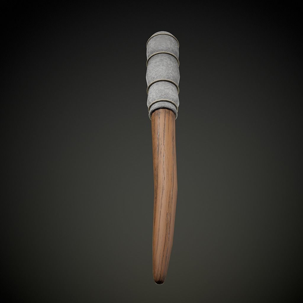 Medieval Style Torch Low-poly 3D model_5