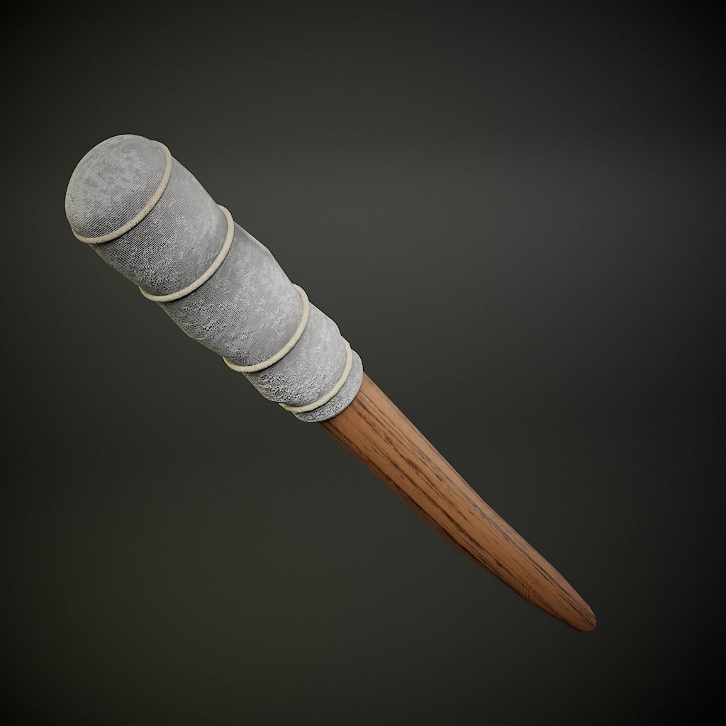 Medieval Style Torch Low-poly 3D model_4