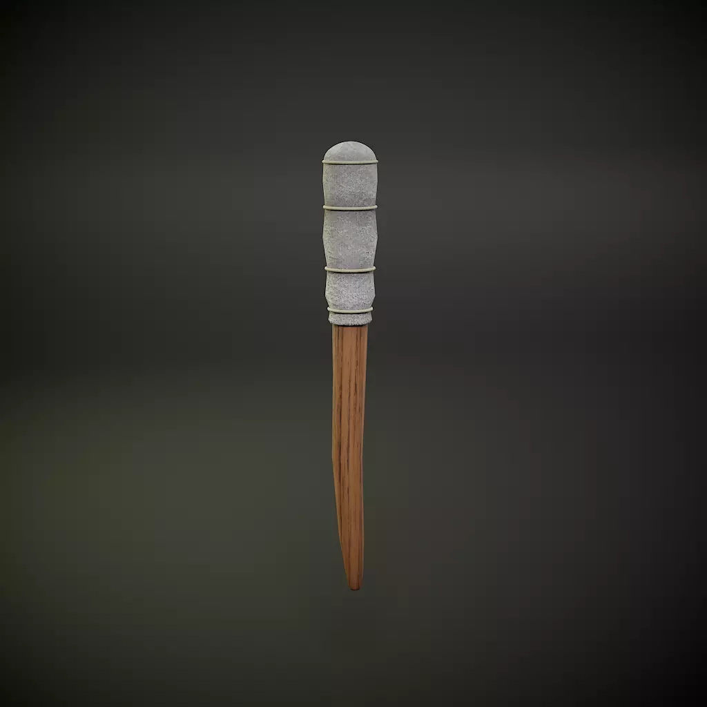 Medieval Style Torch Low-poly 3D model_0