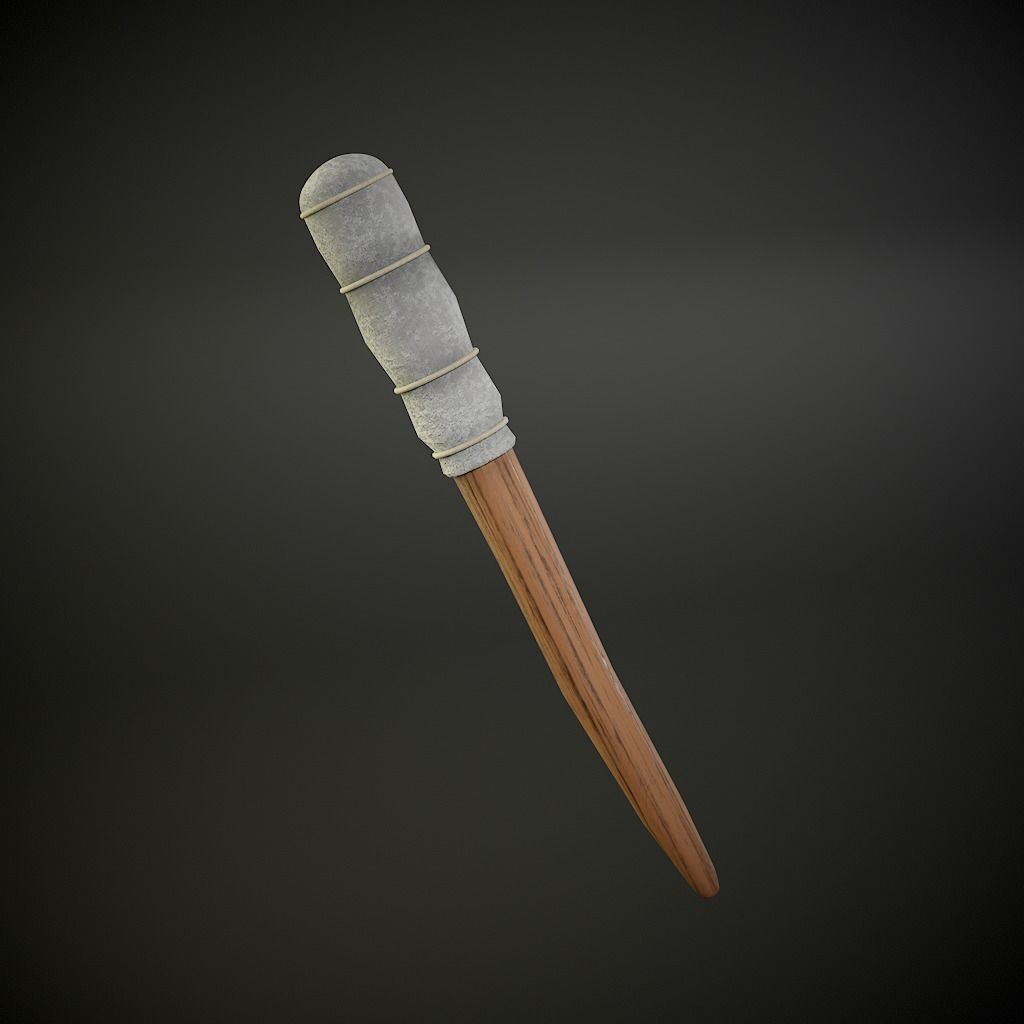 Medieval Style Torch Low-poly 3D model_2
