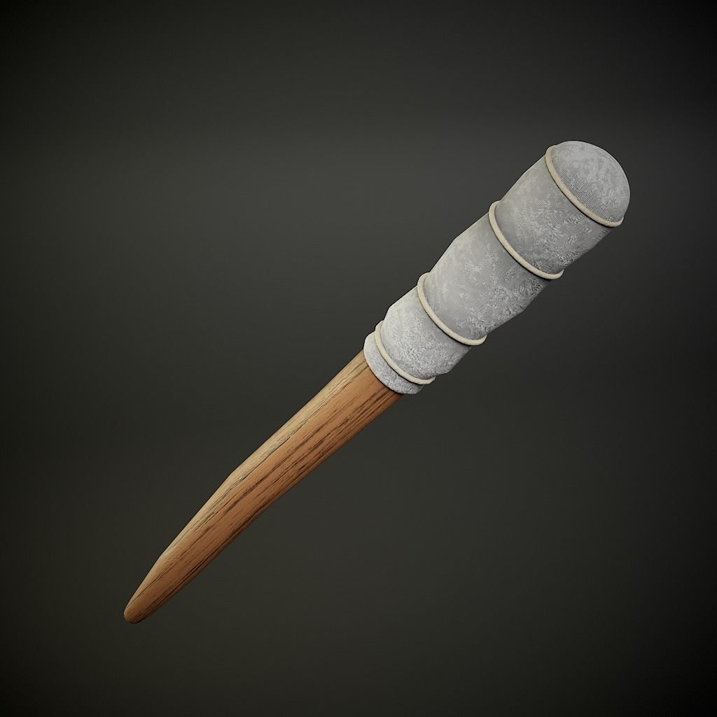 Medieval Style Torch Low-poly 3D model_3