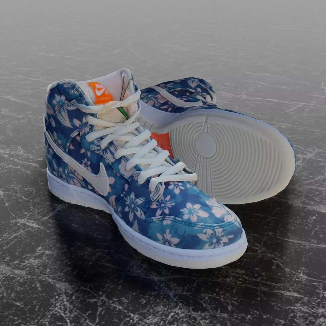 NIKE DUNK HIGH 3D SHOES - HAWAII Low-poly 3D model