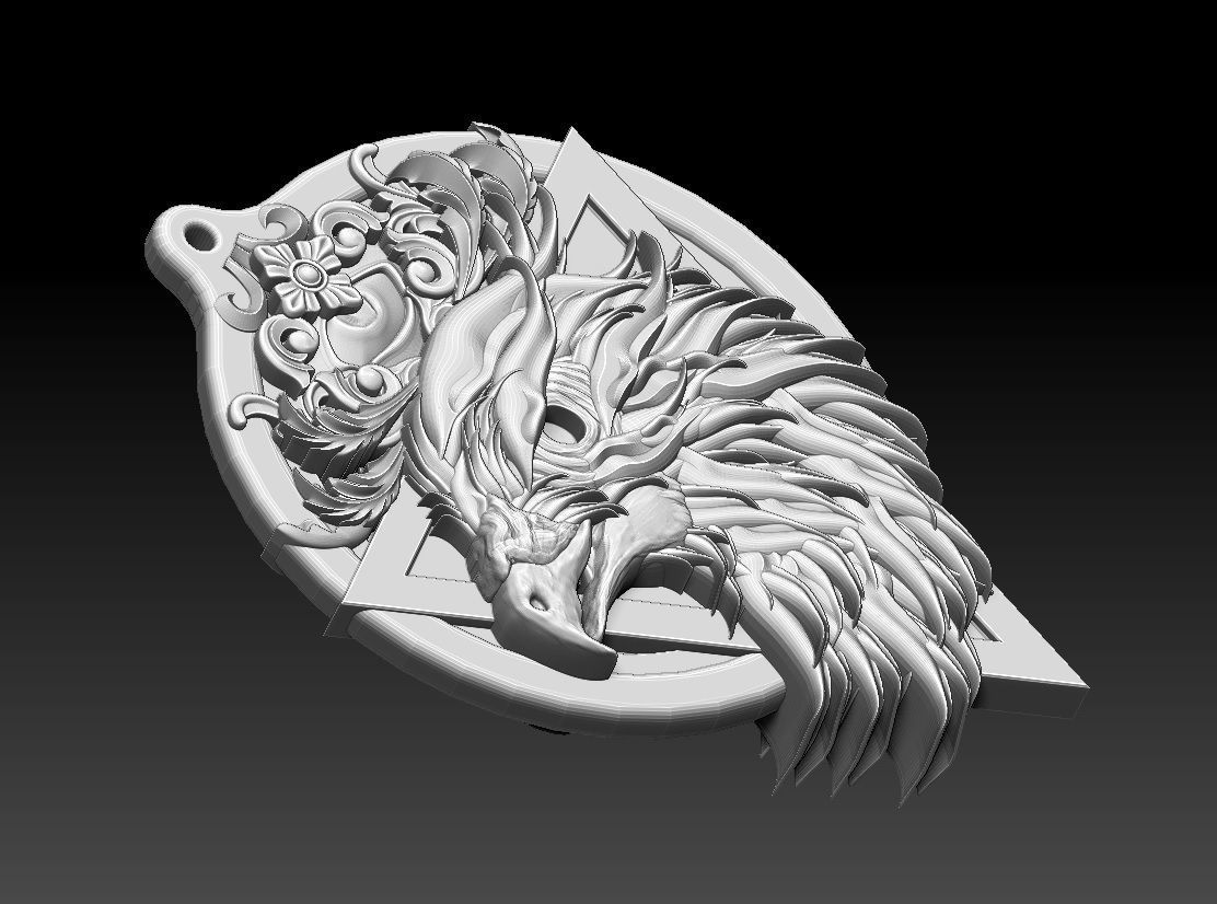 HM Eagle Keychain 03 3D print model_3