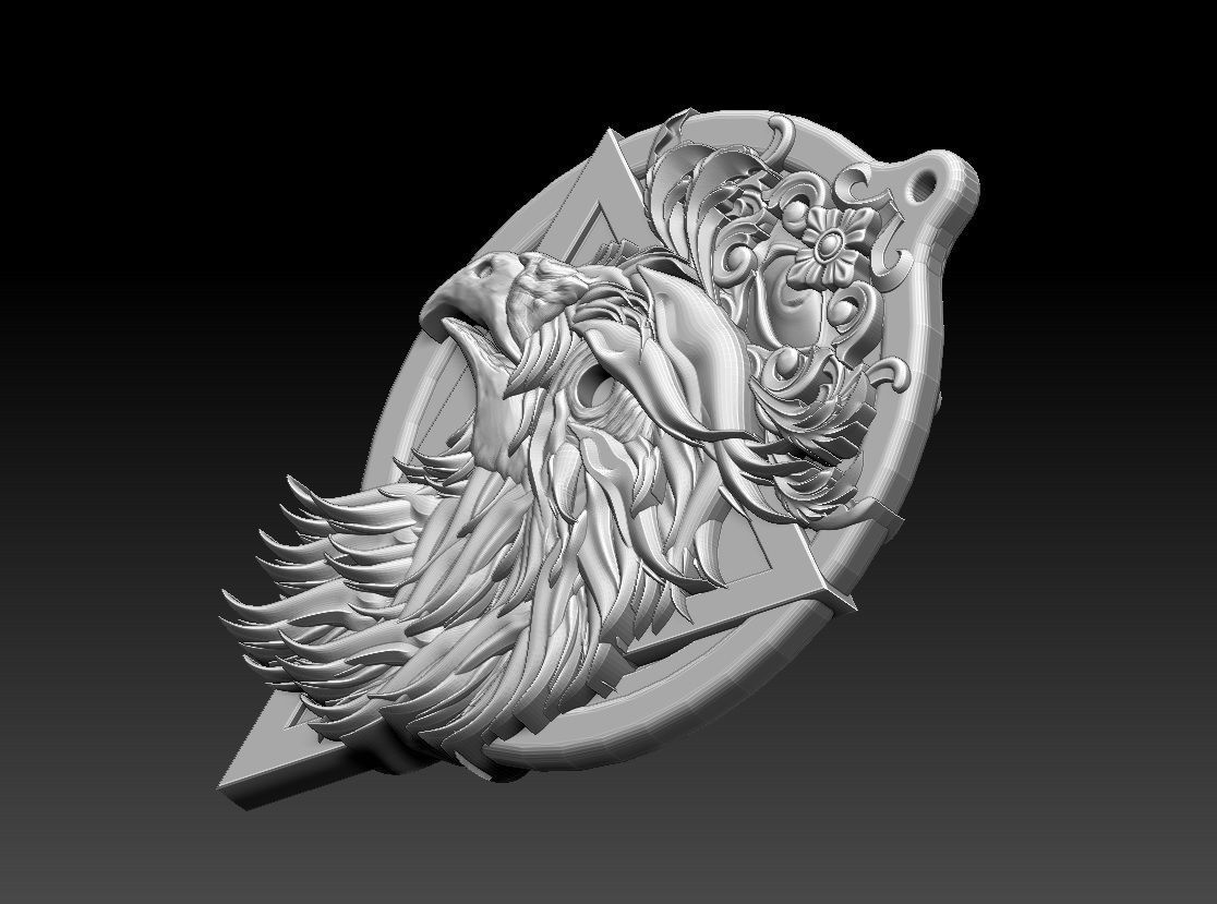 HM Eagle Keychain 03 3D print model_4