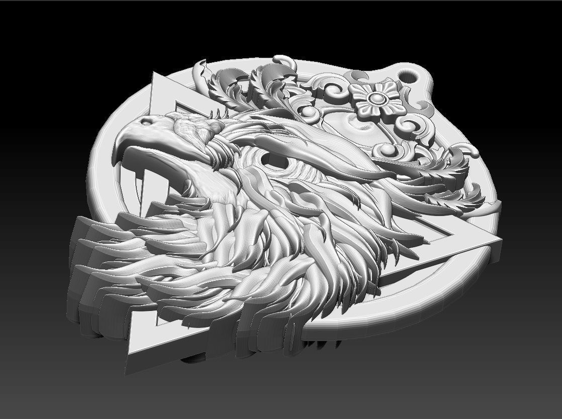 HM Eagle Keychain 03 3D print model_5