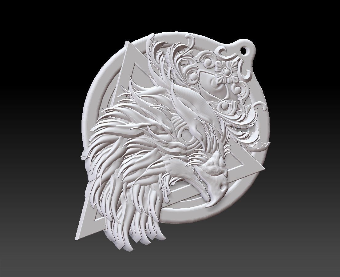 HM Eagle Keychain 03 3D print model_9