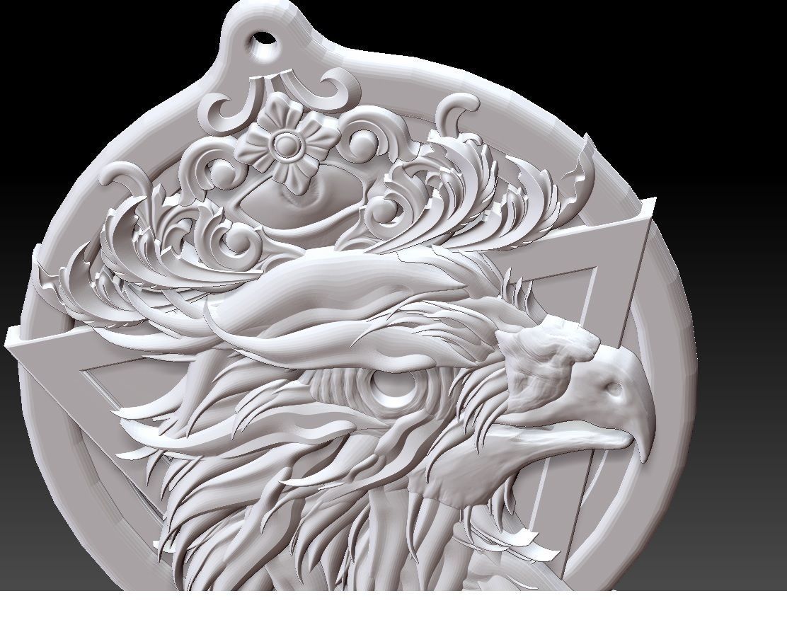 HM Eagle Keychain 03 3D print model_11
