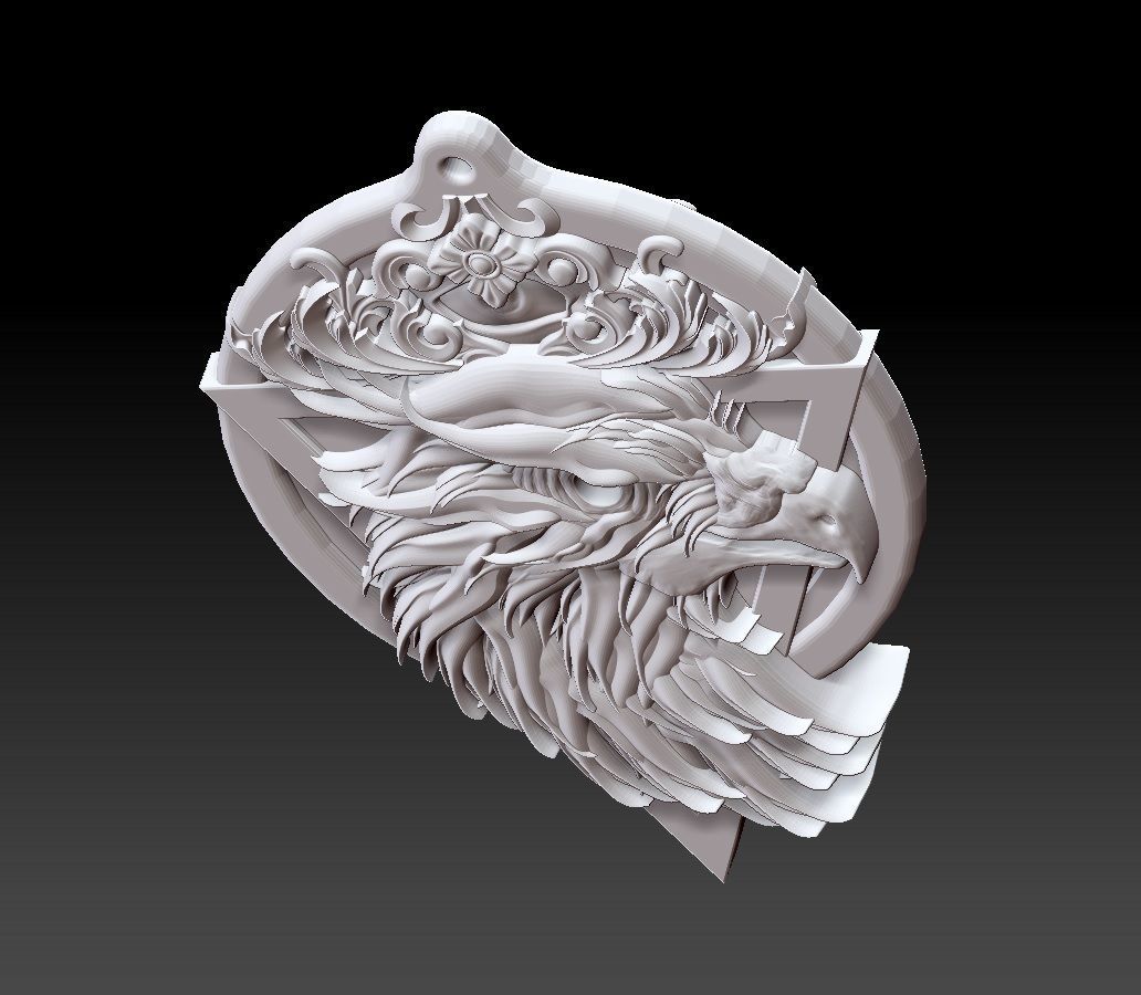 HM Eagle Keychain 03 3D print model_10