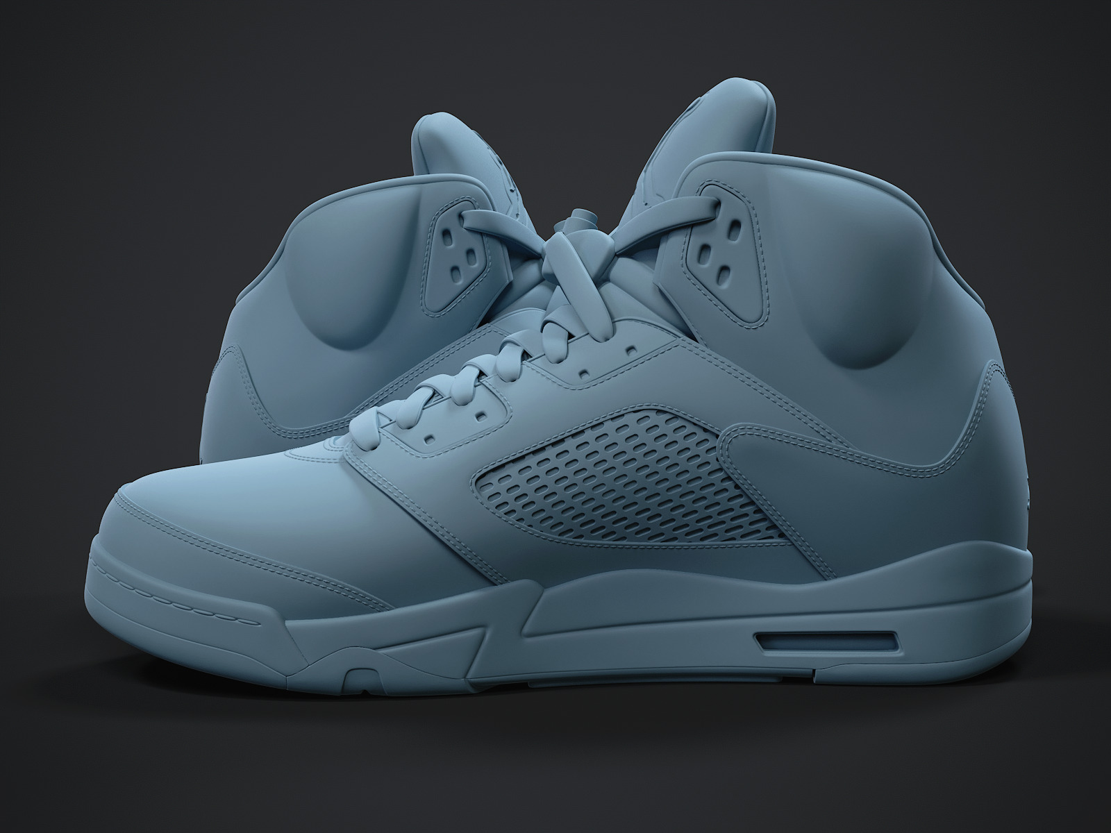 Air Jordan5-retro sneaker-3d printable 3D print model_2