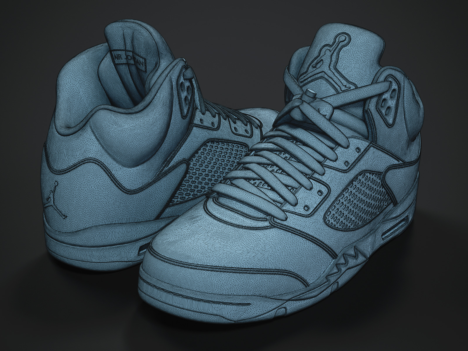 Air Jordan5-retro sneaker-3d printable 3D print model_6