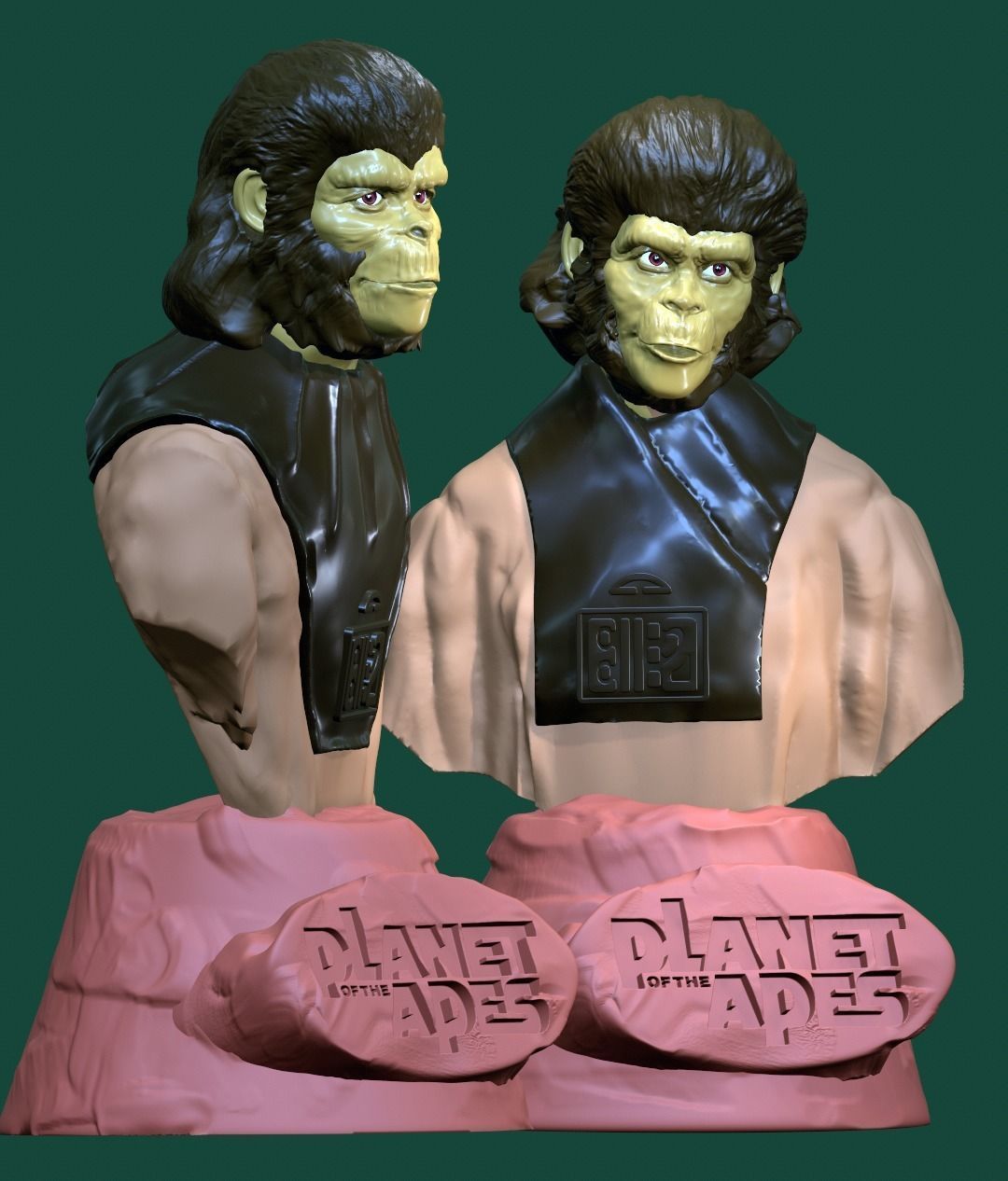 Planet of the Apes-Cornelius and Zira Busts 3D print model_9