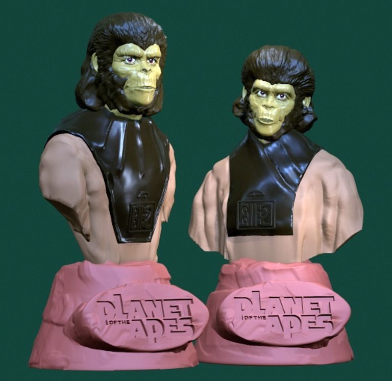 Planet of the Apes-Cornelius and Zira Busts 3D print model_1