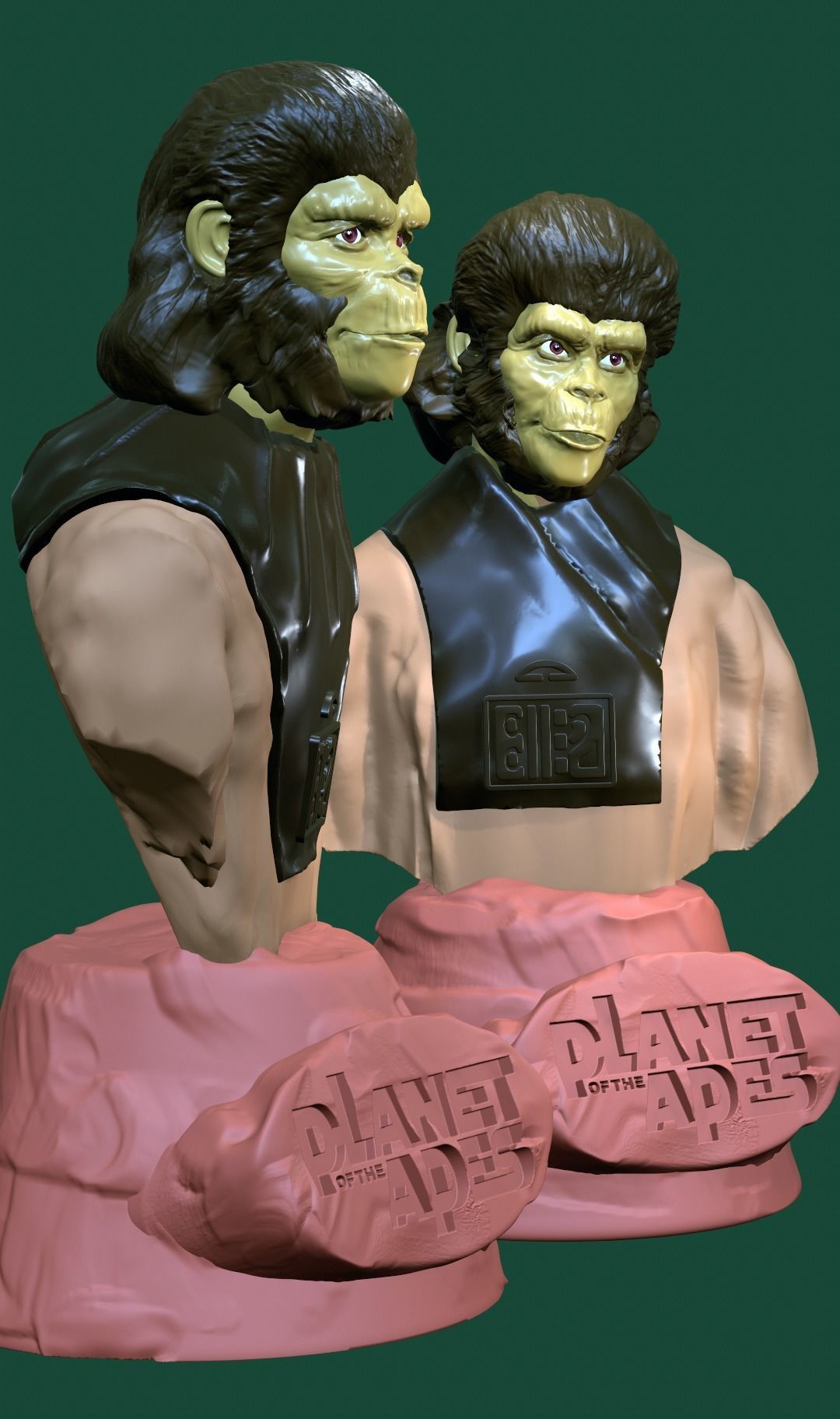 Planet of the Apes-Cornelius and Zira Busts 3D print model_7