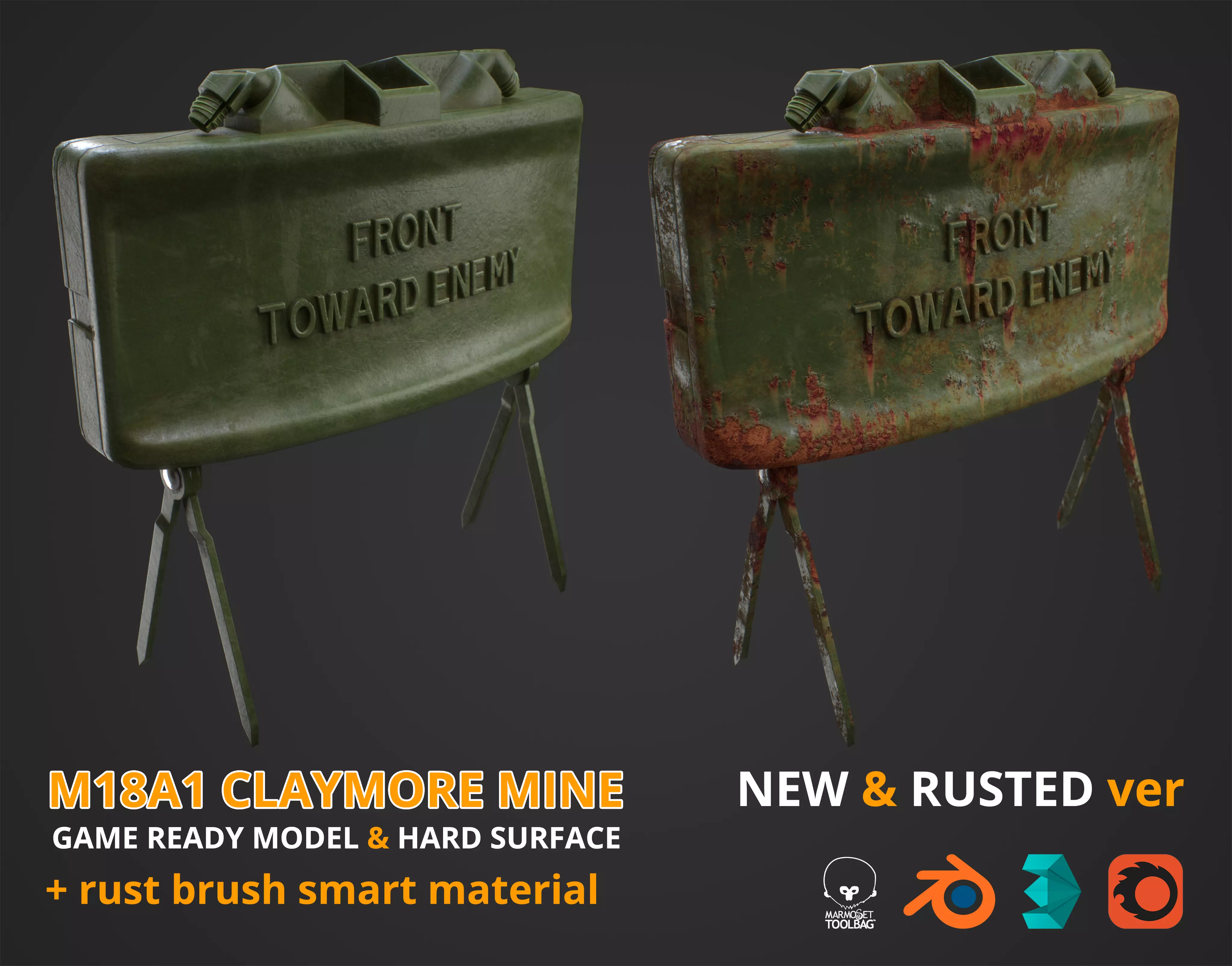 M18A1 Claymore Mine 3D Game Ready Model Low-poly 3D model_0