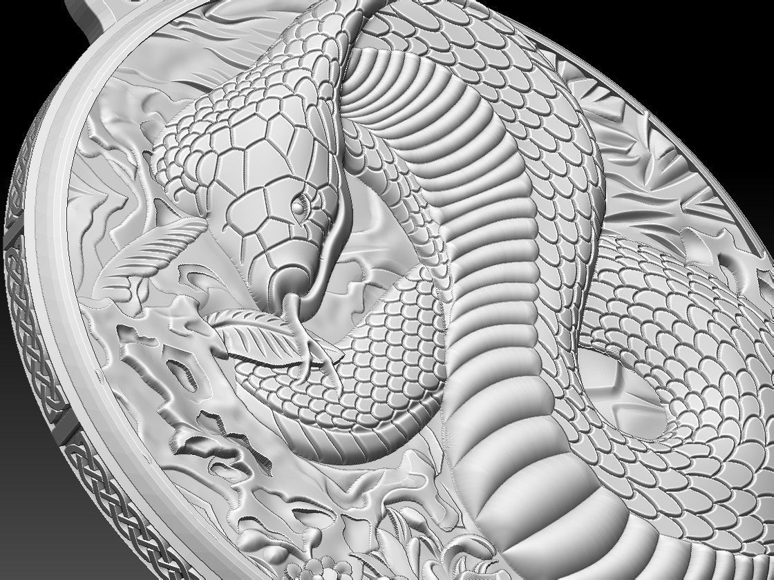 HM Cobra Snake Keychain 01 3D print model_5