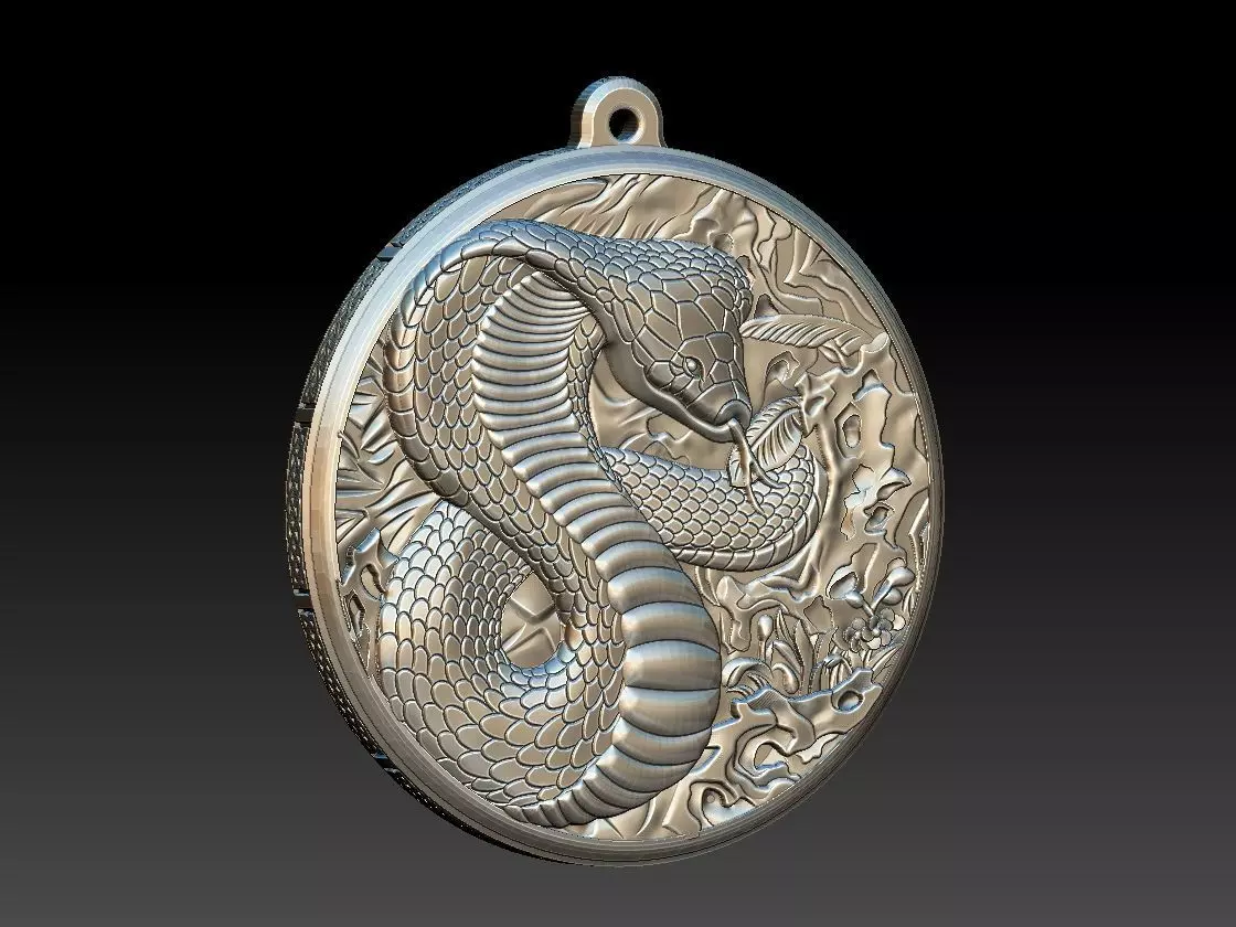 HM Cobra Snake Keychain 01 3D print model_0