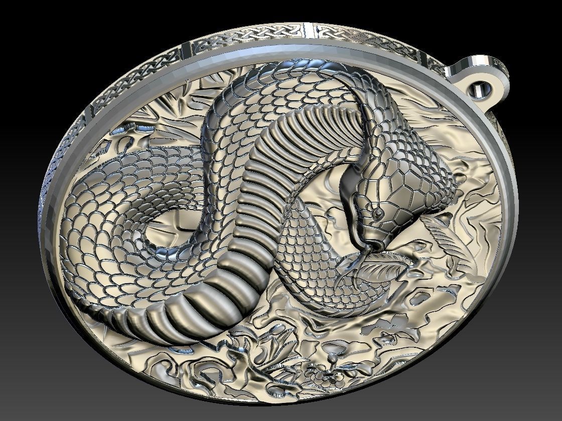 HM Cobra Snake Keychain 01 3D print model_14