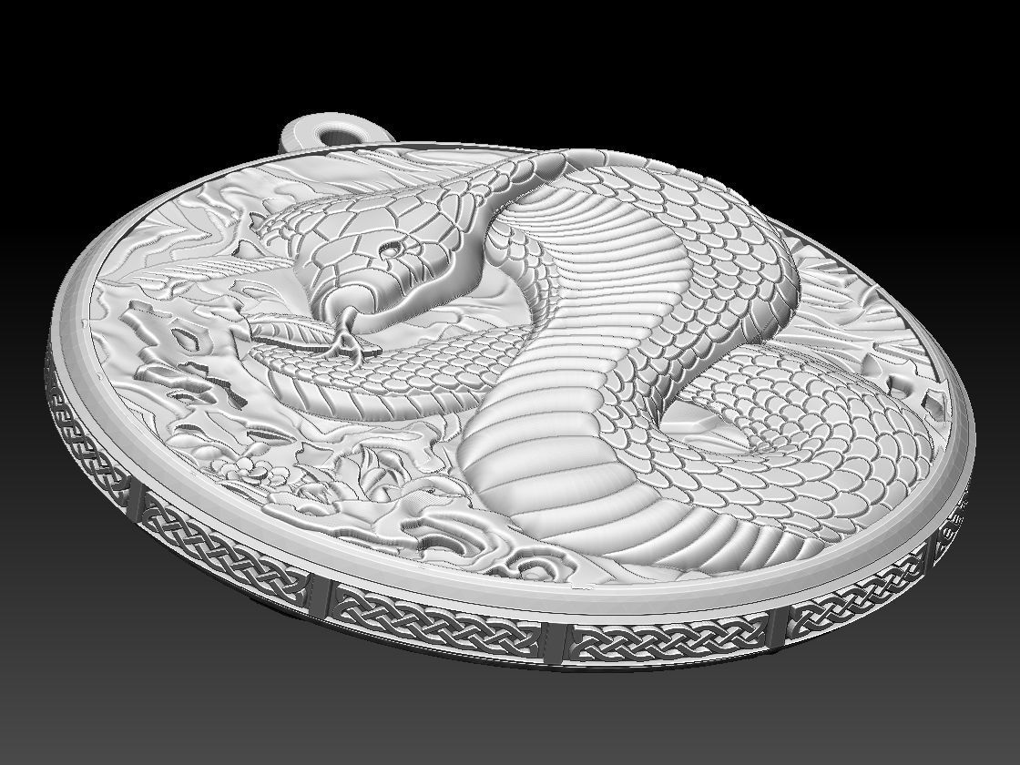 HM Cobra Snake Keychain 01 3D print model_4