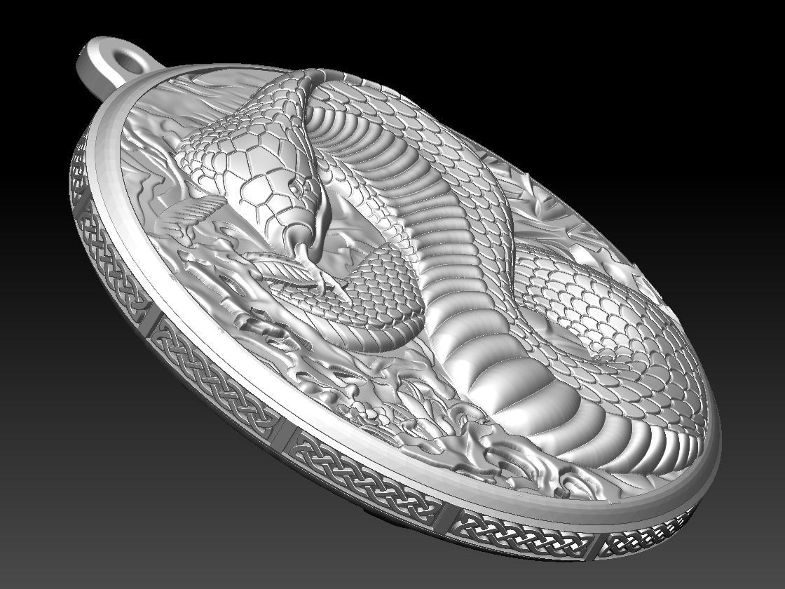 HM Cobra Snake Keychain 01 3D print model_3