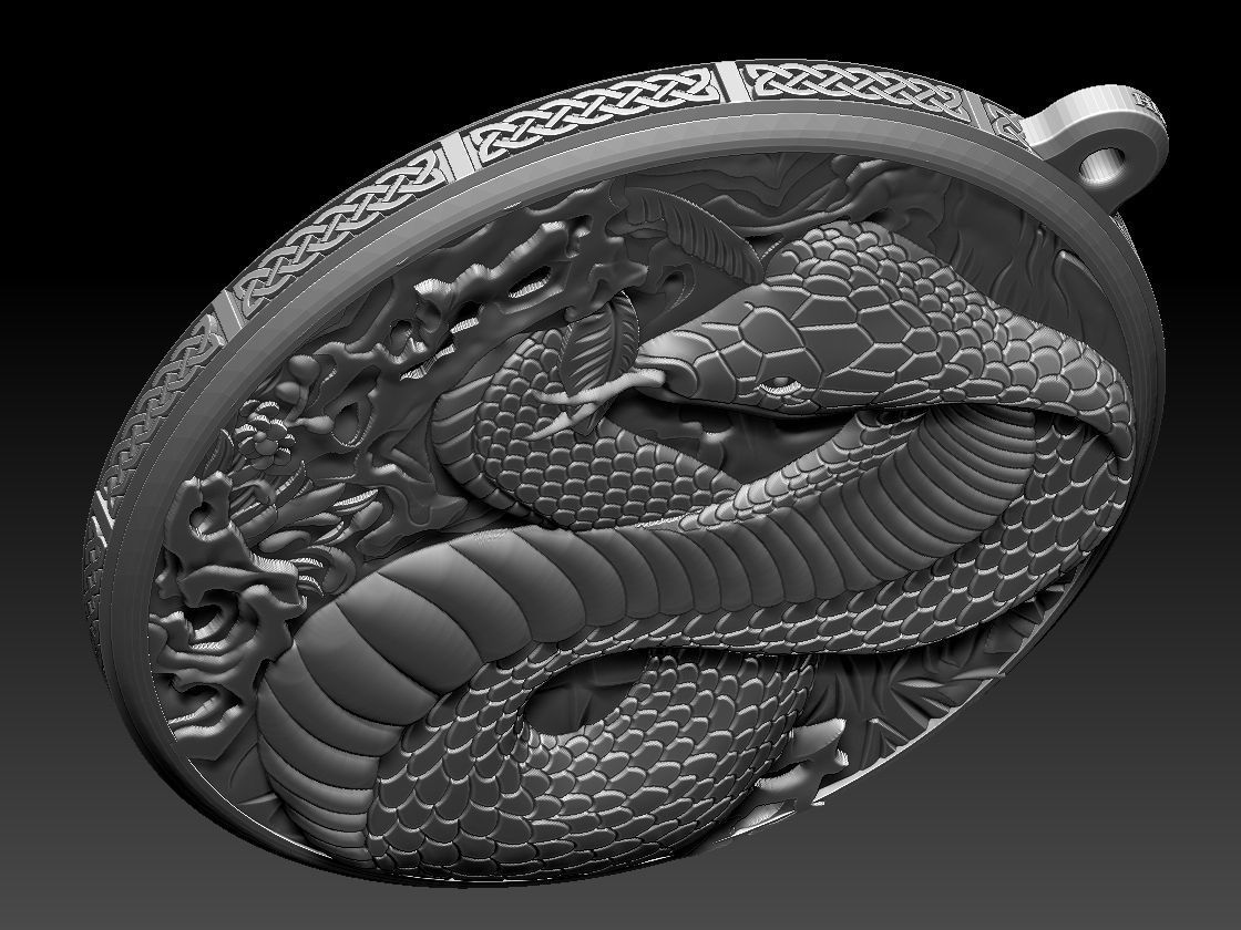 HM Cobra Snake Keychain 01 3D print model_7