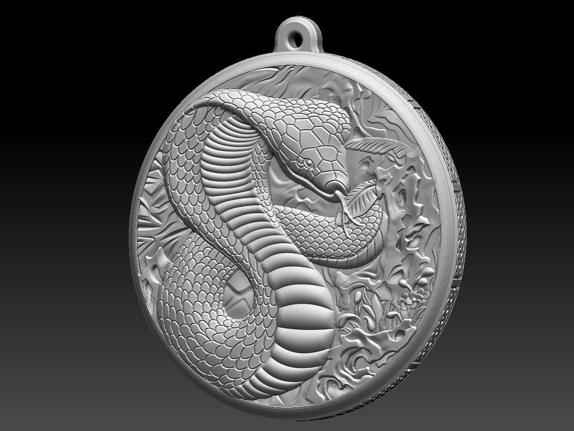 HM Cobra Snake Keychain 01 3D print model_10