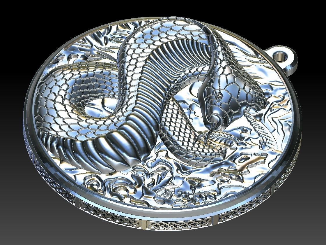 HM Cobra Snake Keychain 01 3D print model_13