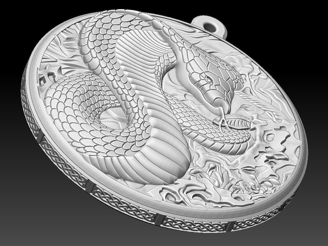 HM Cobra Snake Keychain 01 3D print model_9