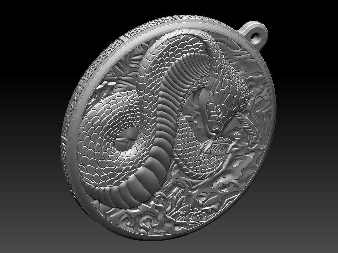 HM Cobra Snake Keychain 01 3D print model_12