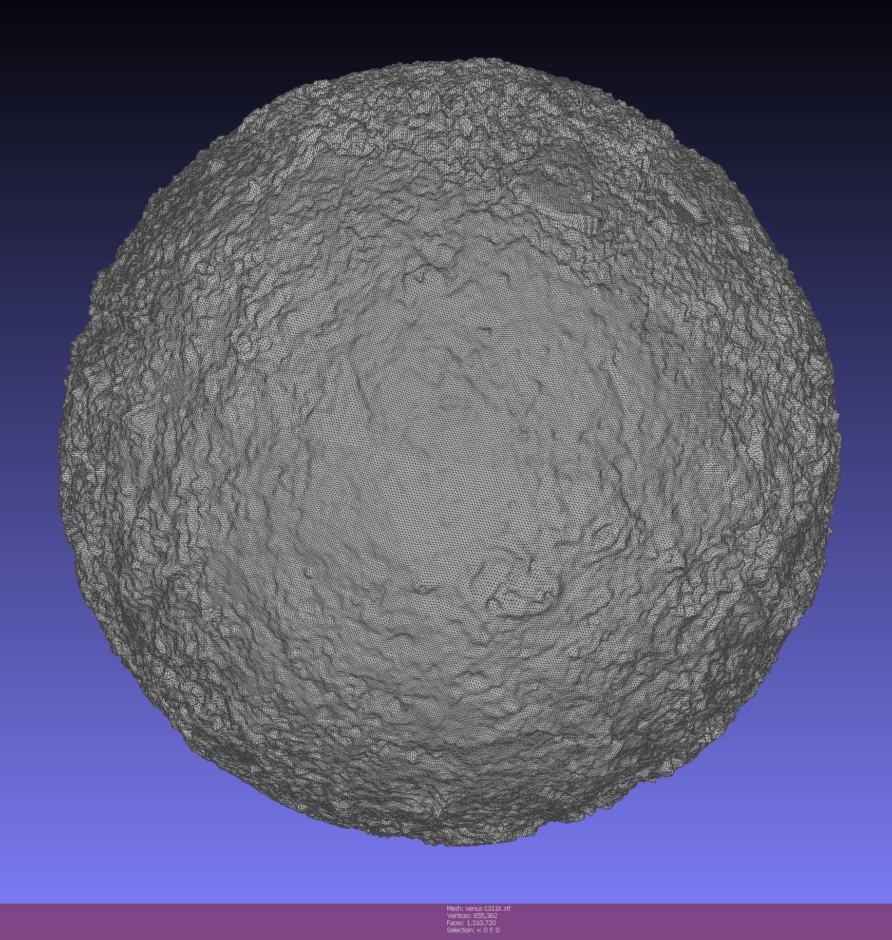 venus planet topography -- underneath the clouds  3D model_1