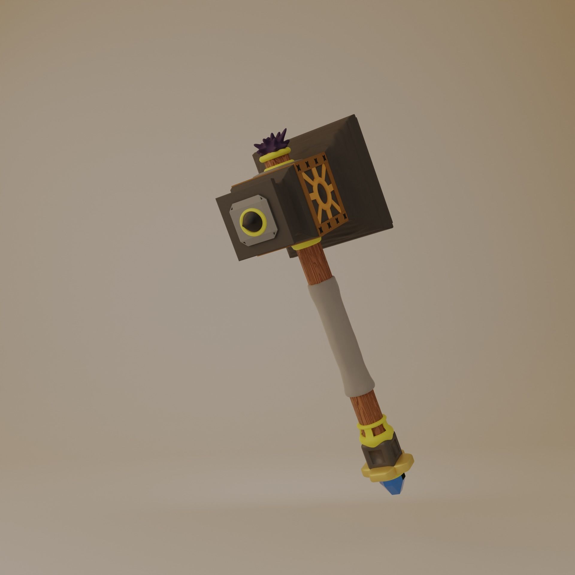 Hammer Prop Low-poly 3D model_4