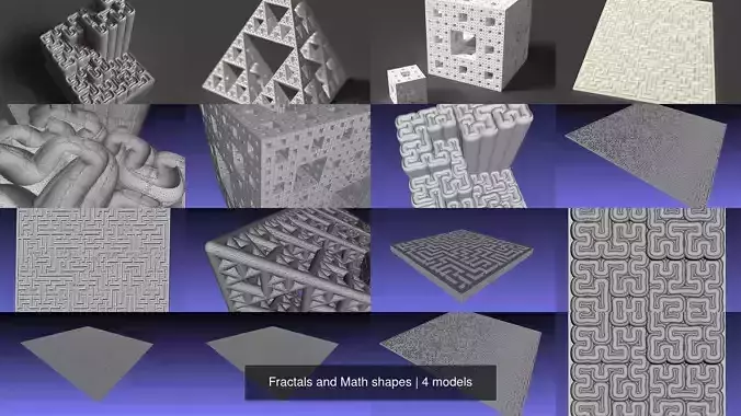 Fractals and Math shapes 3D Model Collection