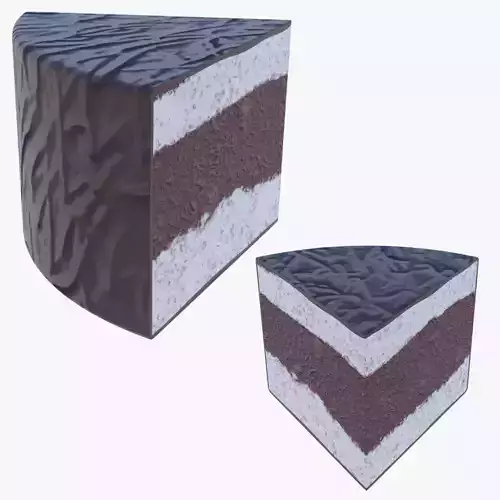 Piece of choco cake PBR 3D model