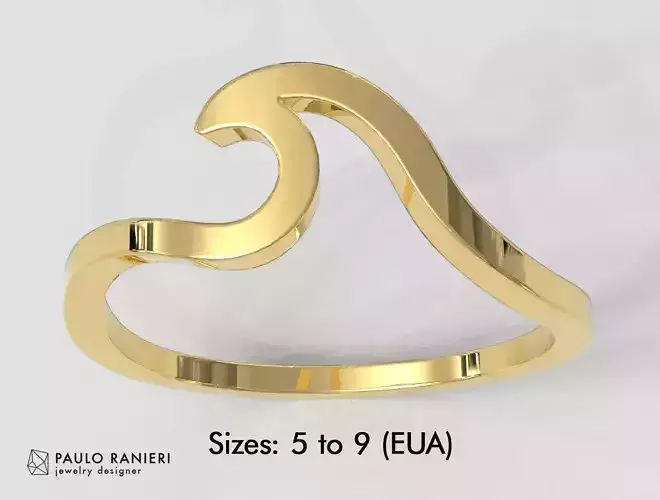 Wave Ring 3D print model