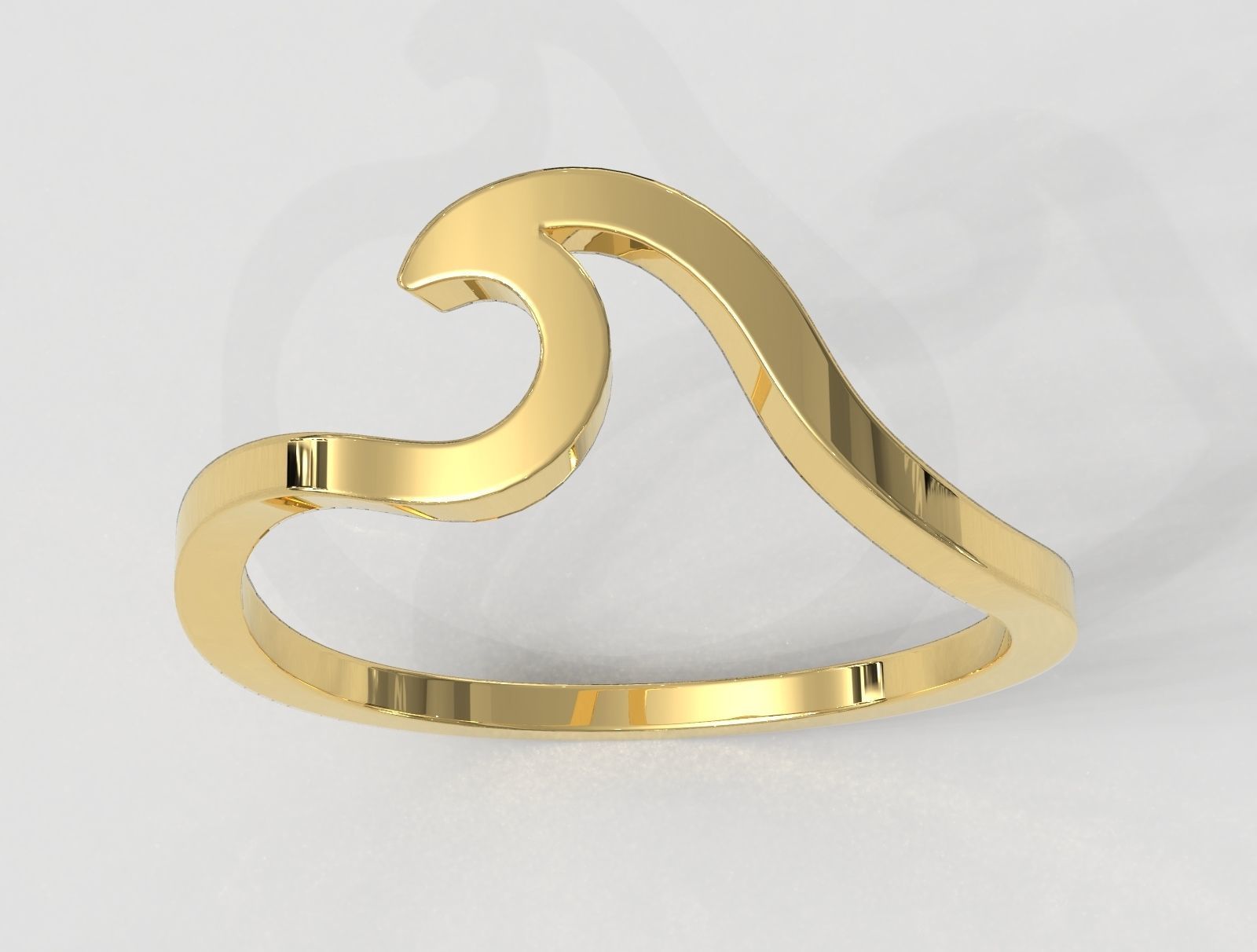 Wave Ring 3D print model_3