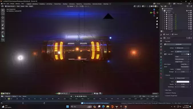spaceship - only blender Free 3D model