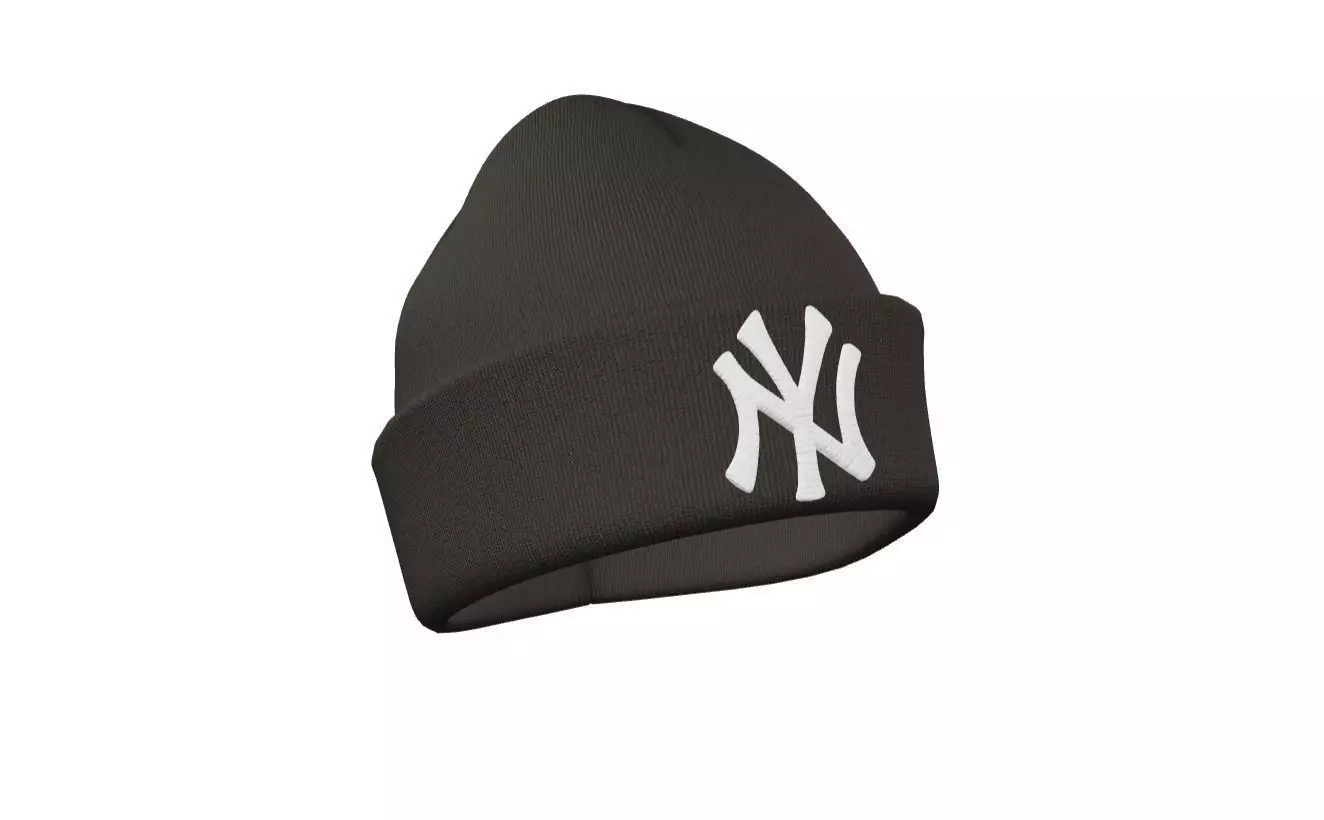 New York Yankees New Era Black Beanie Low-poly 3D model