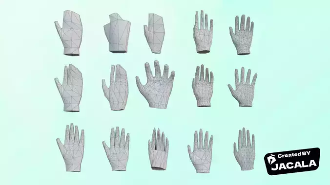 Low Poly Hands Low-poly 3D model
