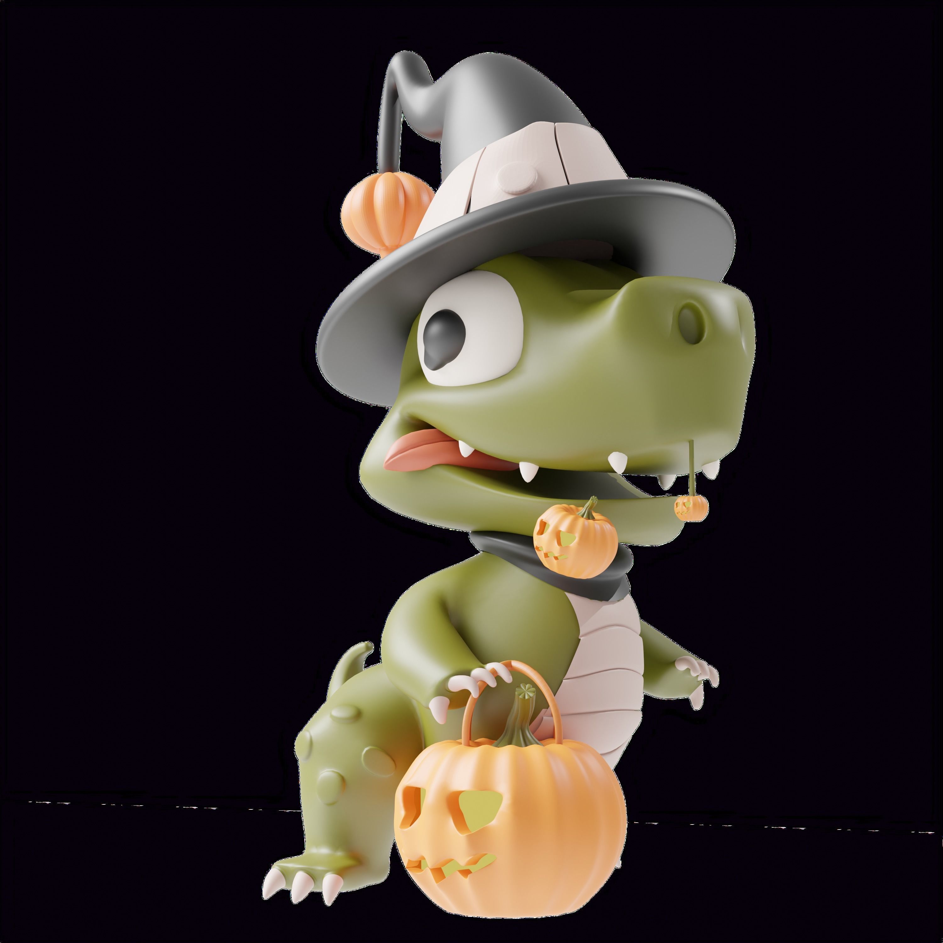 Art Toy Animal Alphabet Set 1 A-H Halloween Character3D Low-poly 3D print model_9