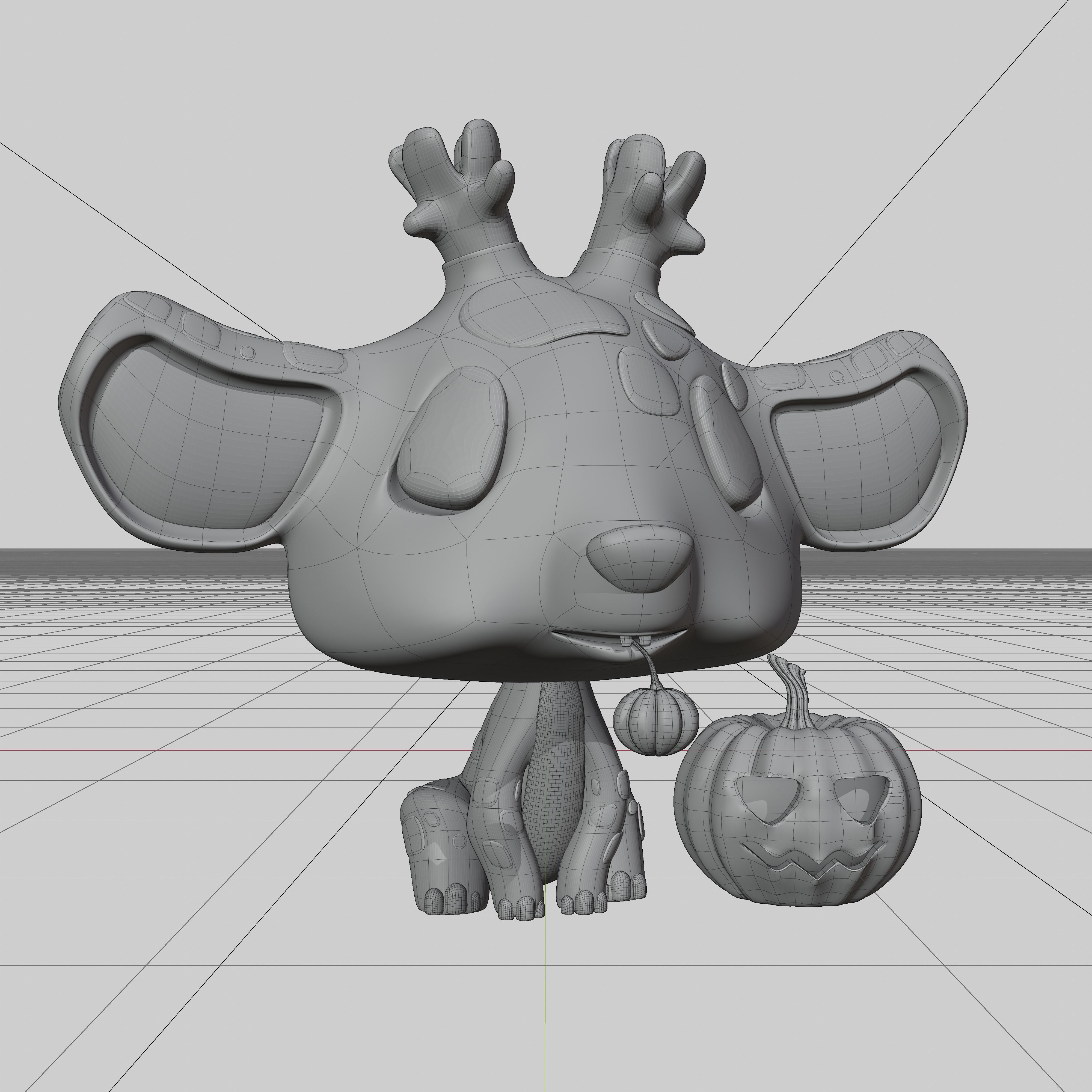 Art Toy Animal Alphabet Set 1 A-H Halloween Character3D Low-poly 3D print model_17