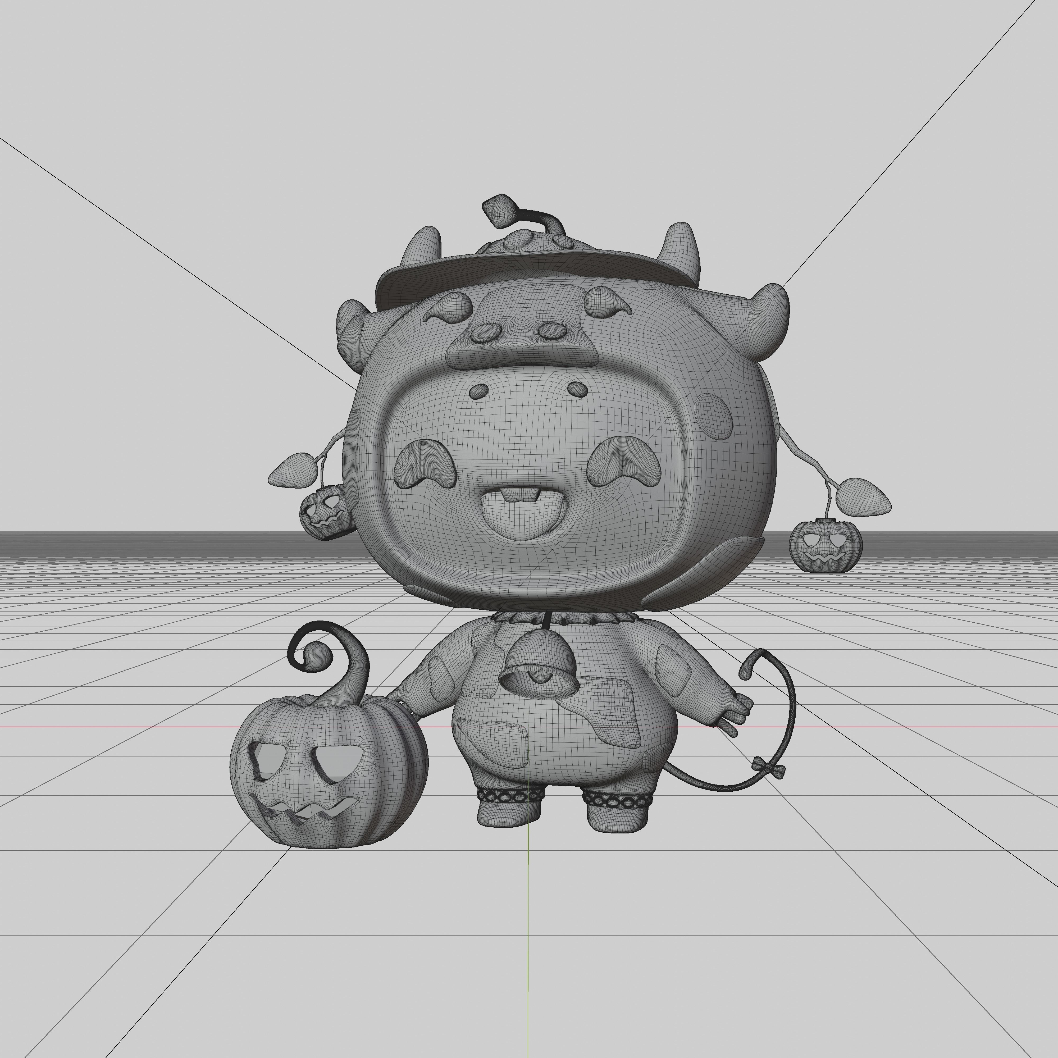 Art Toy Animal Alphabet Set 1 A-H Halloween Character3D Low-poly 3D print model_18