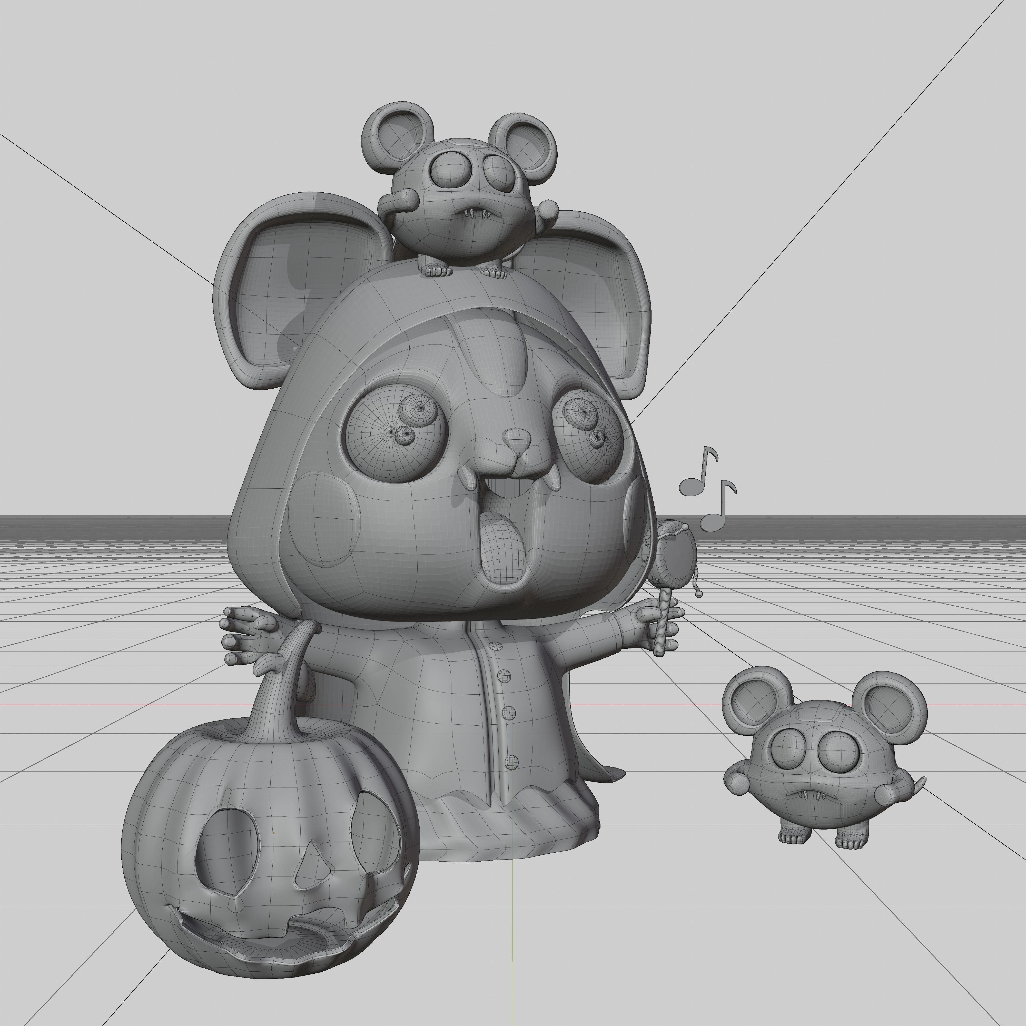 Art Toy Animal Alphabet Set 1 A-H Halloween Character3D Low-poly 3D print model_20